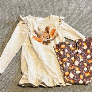 Bonnie Jean Tan Tunic Thanksgiving Outfit with Fall Accents